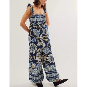 Free People Bali Collection Paisley Balloon-Leg Jumpsuit — Size M